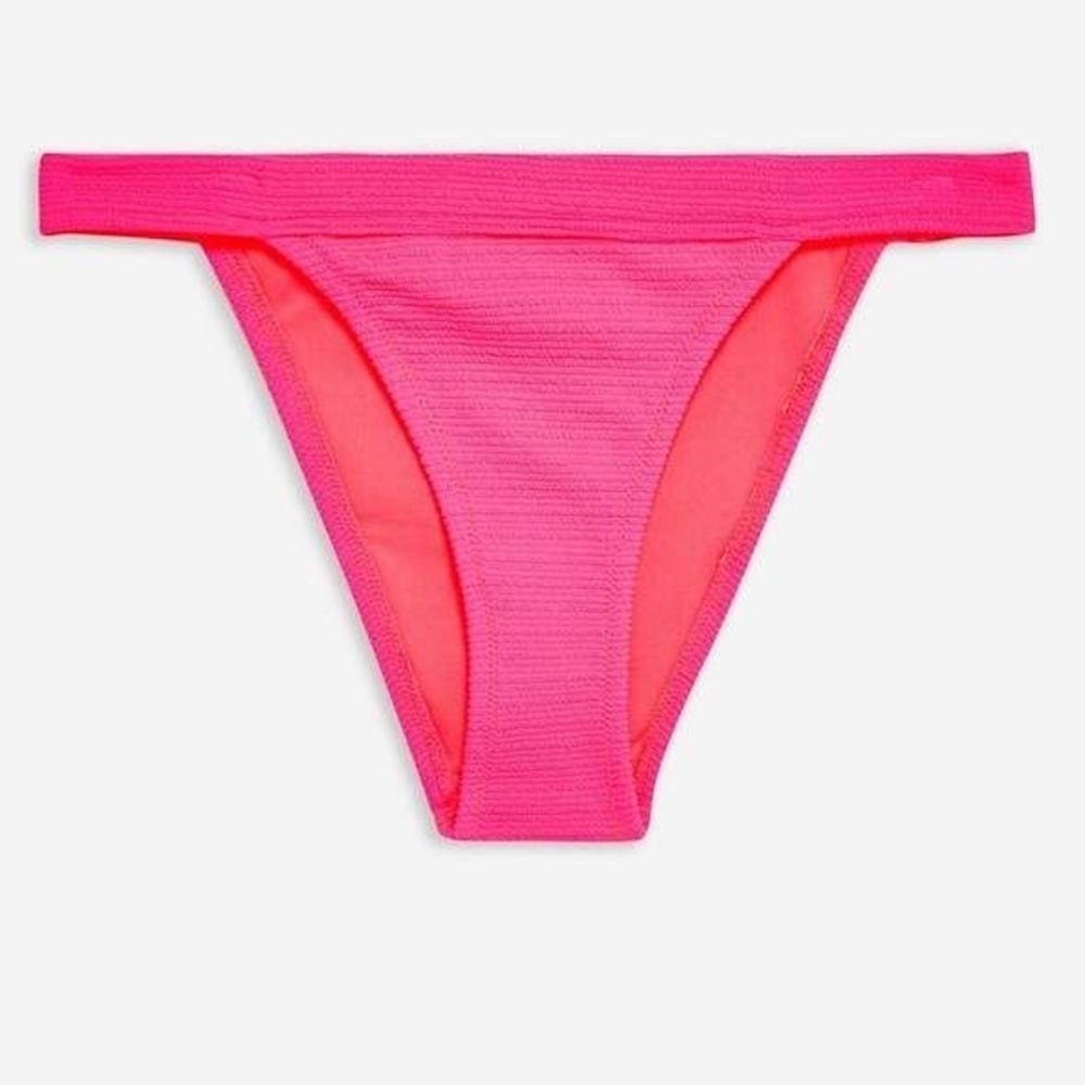 Topshop | Hot Pink Crinkle Tanga Bikini Bottoms 14